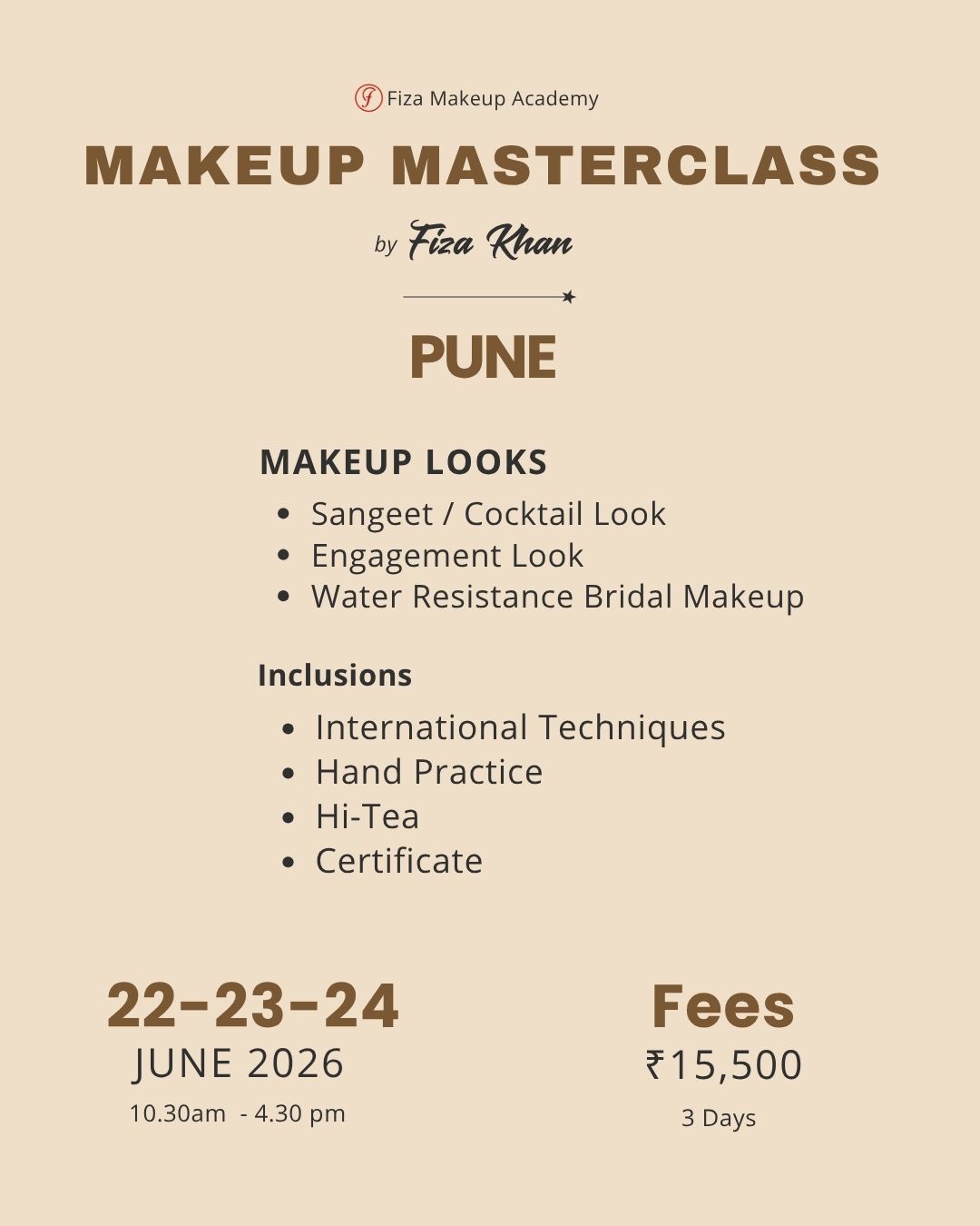 Fiza Makeup Academy professional makeup training
